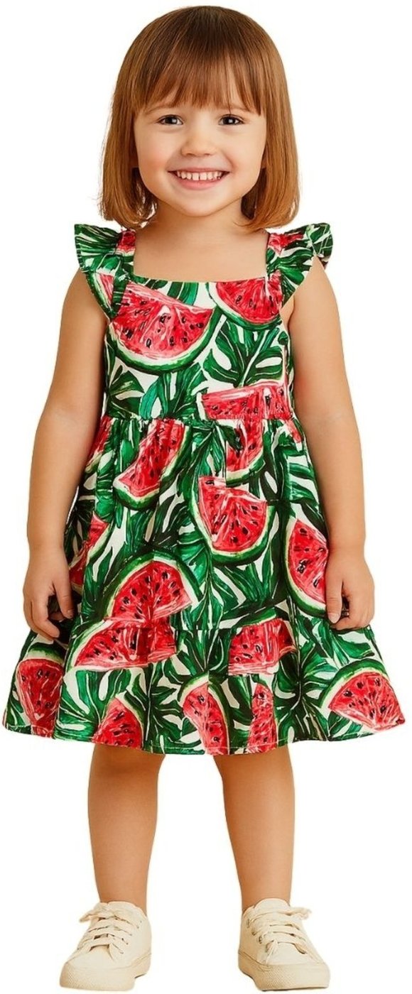 Infantil - Vestido Kyly Manga Curta Melancia