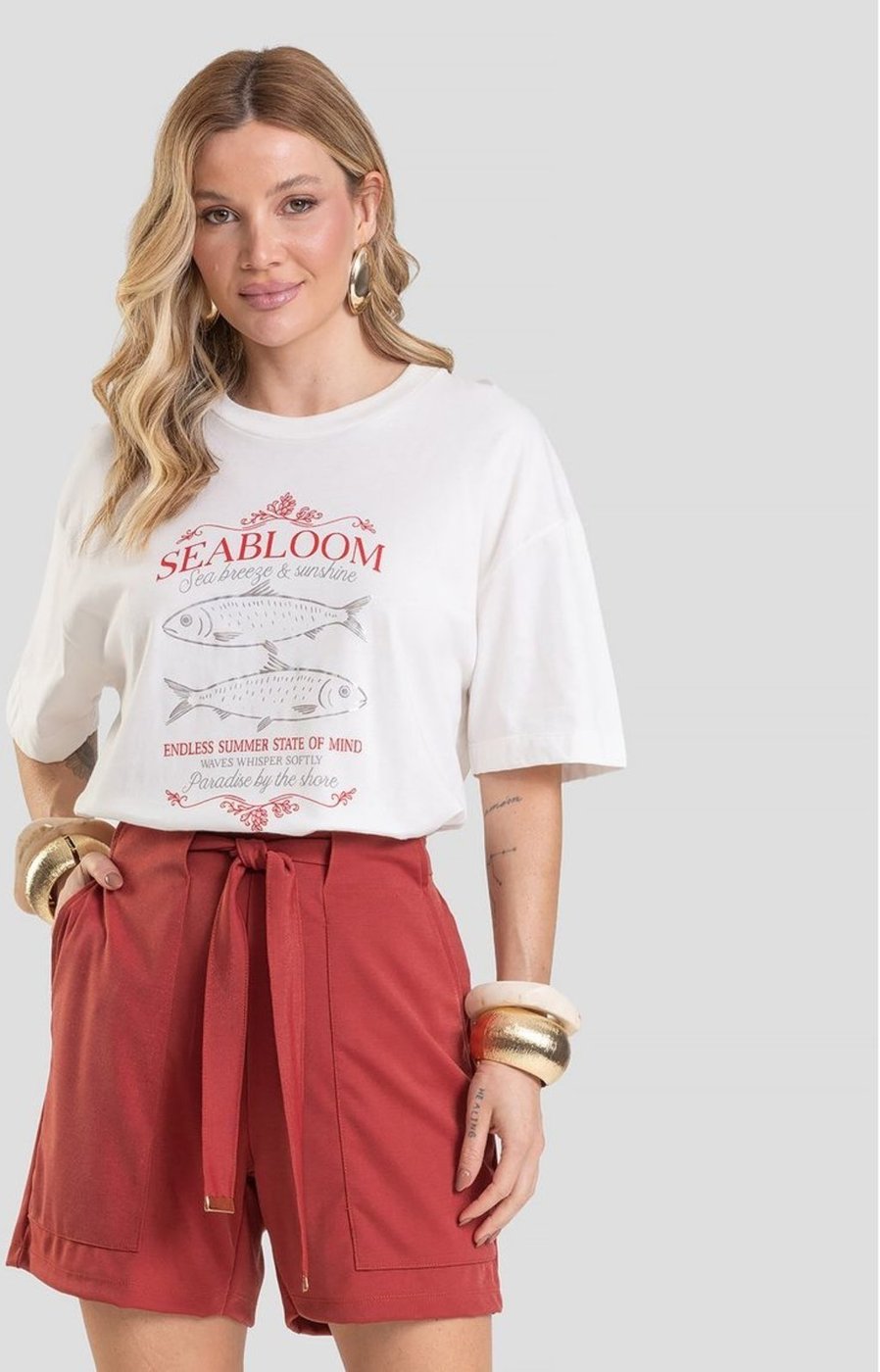 Shorts Feminino em Tecido Acetinado Dianna