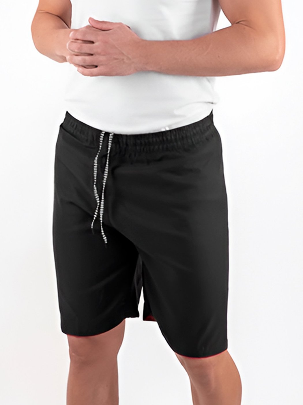 Imagem principal Bermuda Masculina Frent`s Detalhe Na Barra Short Treino Casual Esporte Frent's preto Frent's preto