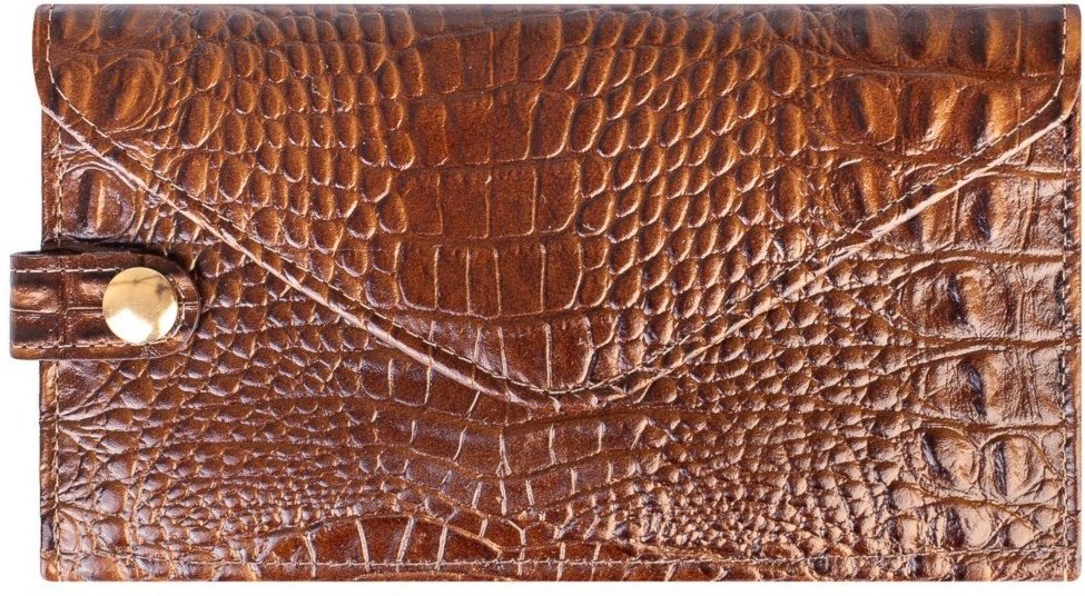 Imagem principal Carteira Andrea Vinci Feminina De Couro Croco Clara 10,5x19cm - Whisky preto Andrea Vinci preto