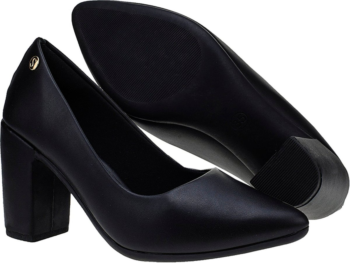 Imagem principal Sapato Social Scarpin Feminino Bico Fino Shekinah Moda preto Shekinah preto