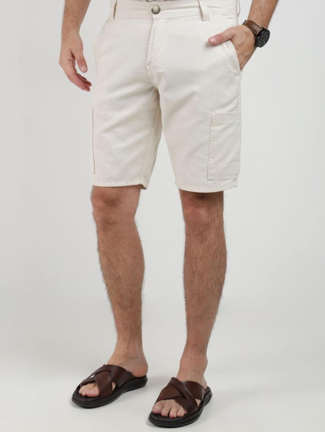 Imagem principal Bermuda Sarja Cargo Elétron Masculina NATURAL bege natural Elétron bege natural