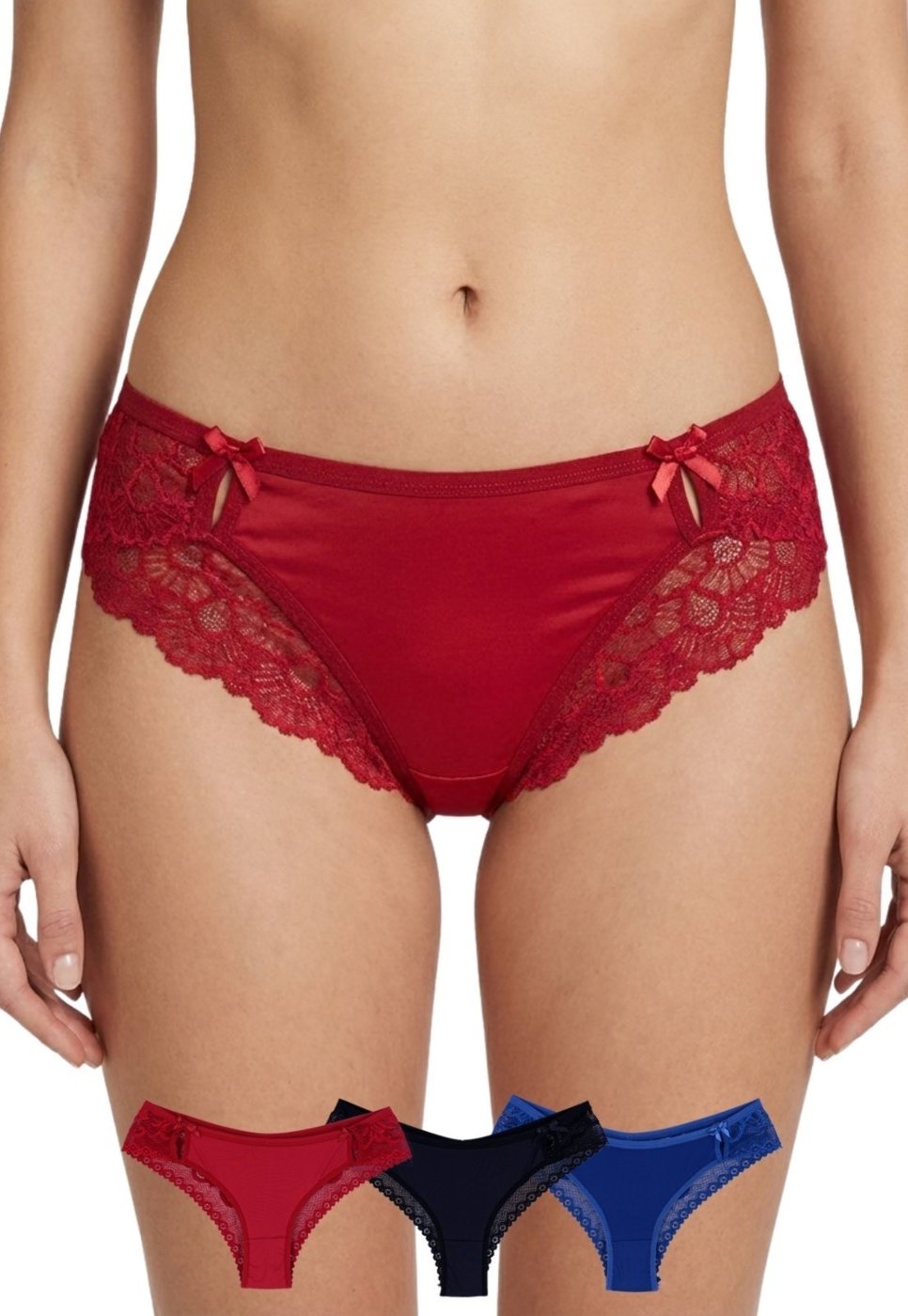 Imagem principal Kit 3 Calcinhas Vaidosa Microfibra Premium Renda Concept Lingerie multicolorido Concept Lingerie multicolorido