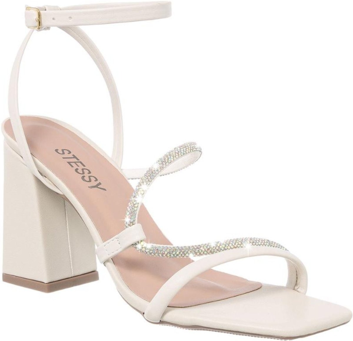 Imagem principal Sandália Feminina Brilho Salto Alto Confortável Original Off White Stessy Shoes off-white white Stessy Shoes off-white white