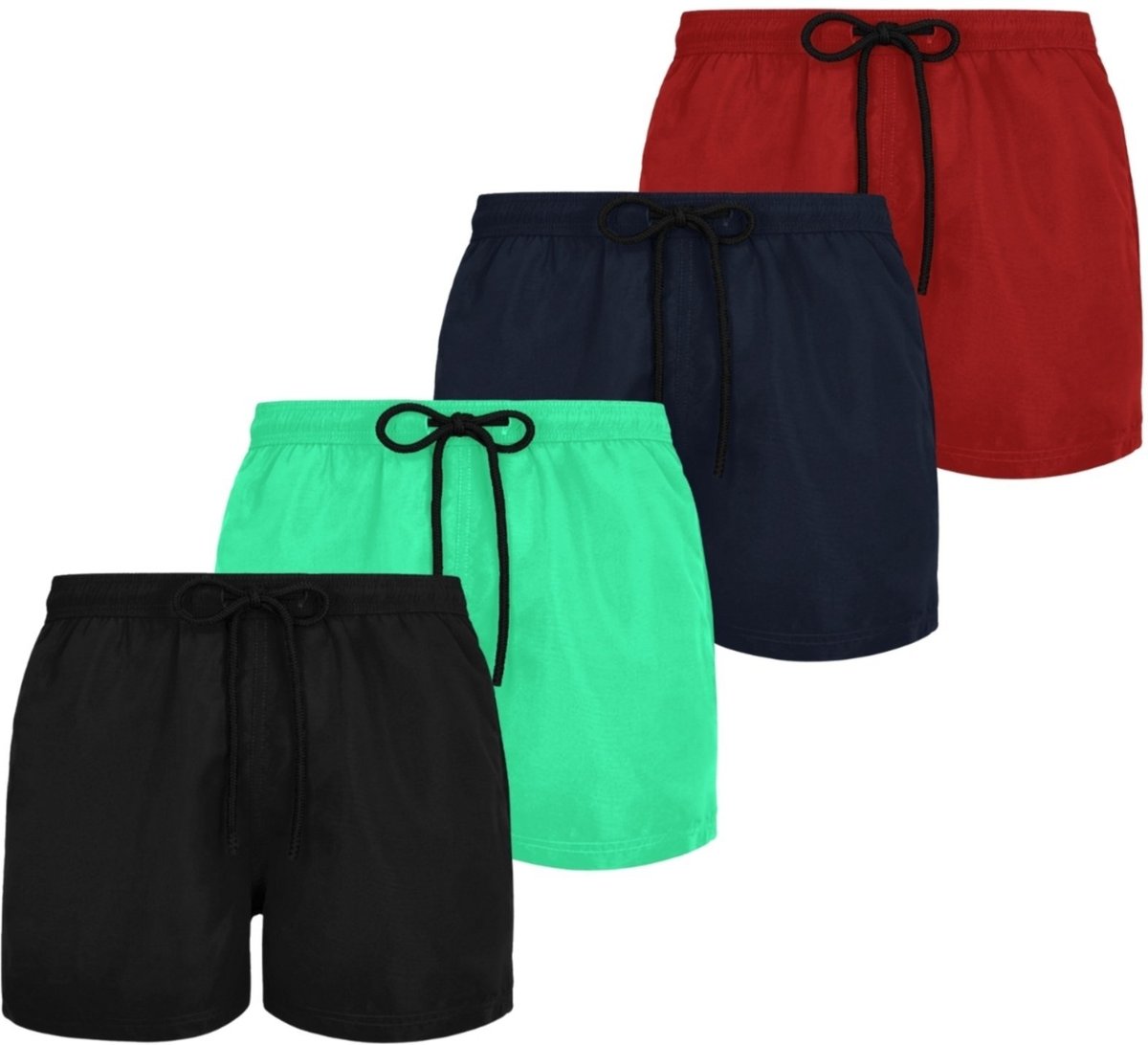 Imagem principal Kit 4 Short Bermuda Masculina Plus Size Moda Praia Calor Verão G1 G2 Liso Relaxado preto Relaxado preto