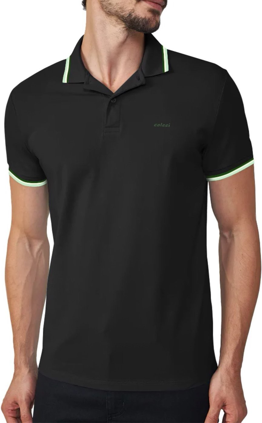 Camisa Polo Colcci 3 Listras Pr26 Masculino