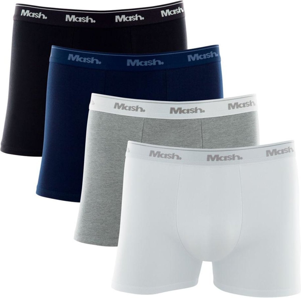 Imagem principal Kit Cueca Boxer Mash 4 Peças Masculina Algodão Elástico Gg preto MASH preto