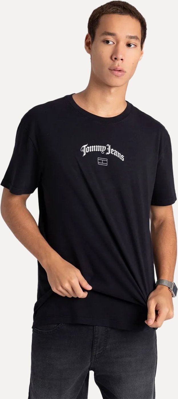 Imagem principal Camiseta Tommy Jeans Masculina Regular Grunge Arch Preta preto Tommy Jeans preto