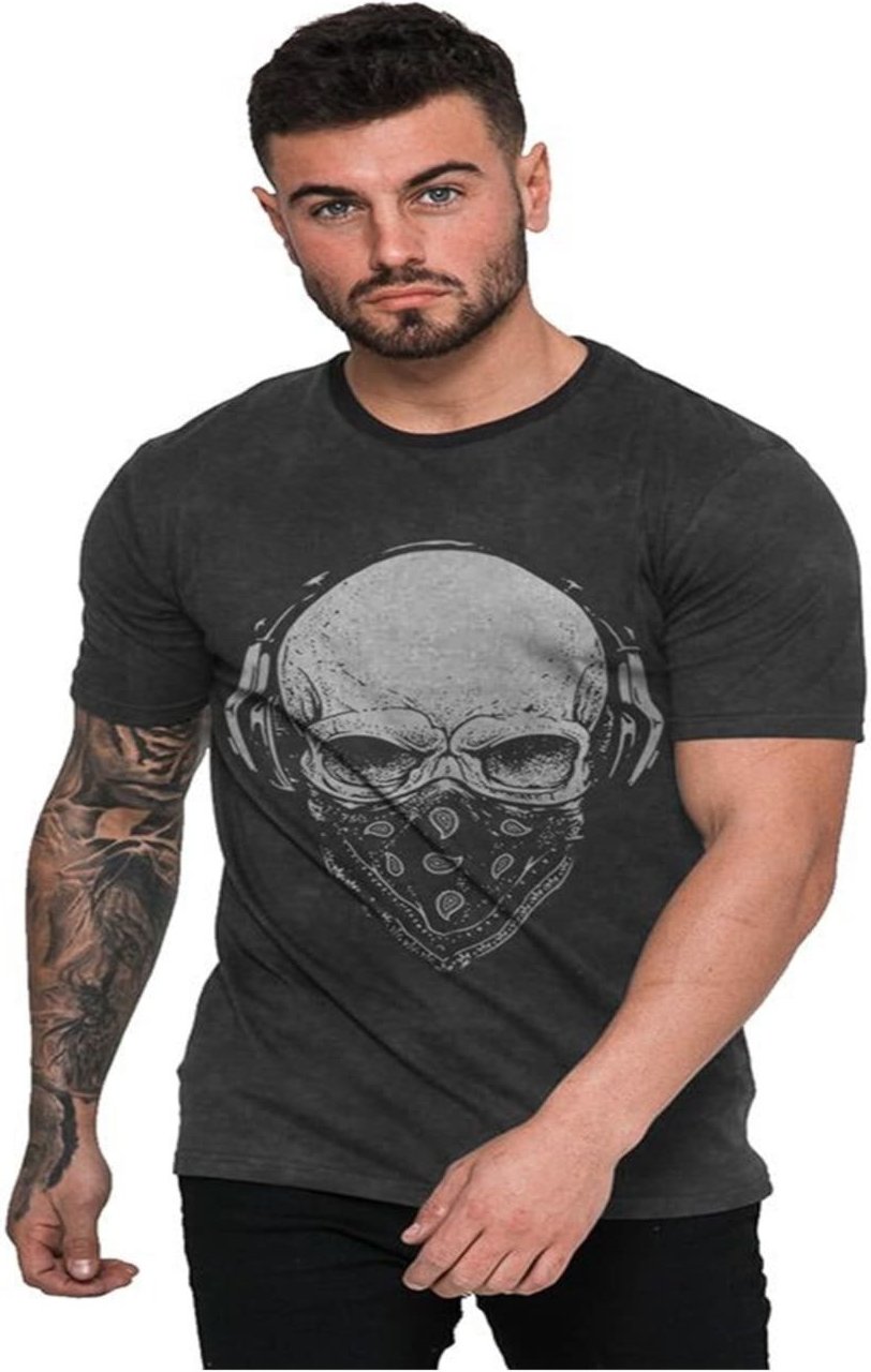 Imagem principal Camiseta Di Nuevo Rock Caveira com Bandana Preta grafite/preto Di Nuevo grafite/preto