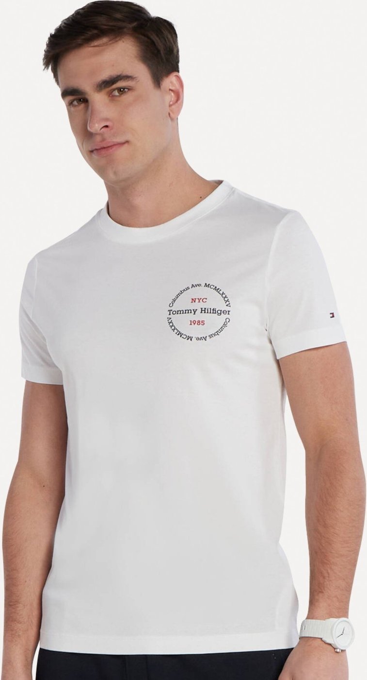 Imagem principal Camiseta Tommy Hilfiger Masculina Columbus Roundle Logo Branca branco Tommy Hilfiger branco