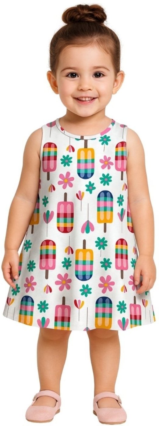 Imagem principal Infantil - Vestido Kyly Regata Picole Colorido Floral branco Kyly branco