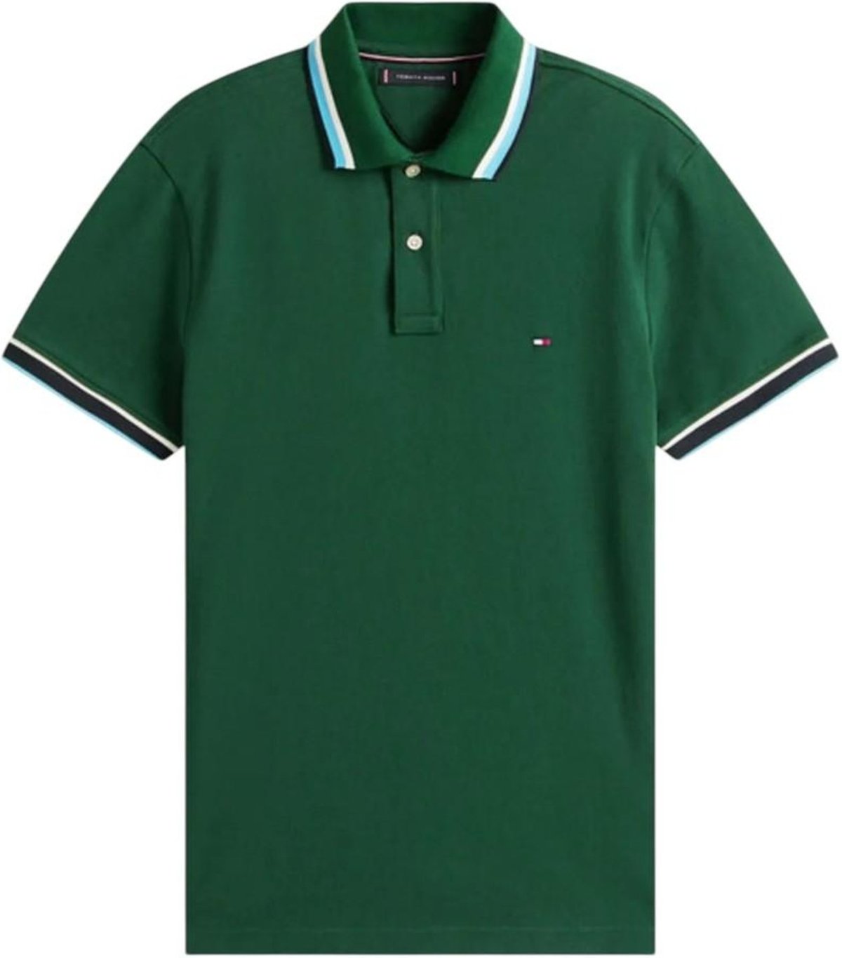 Imagem principal Camisa Polo Tommy Hilfiger Cuff Interest Slim Fit verde Tommy Hilfiger verde