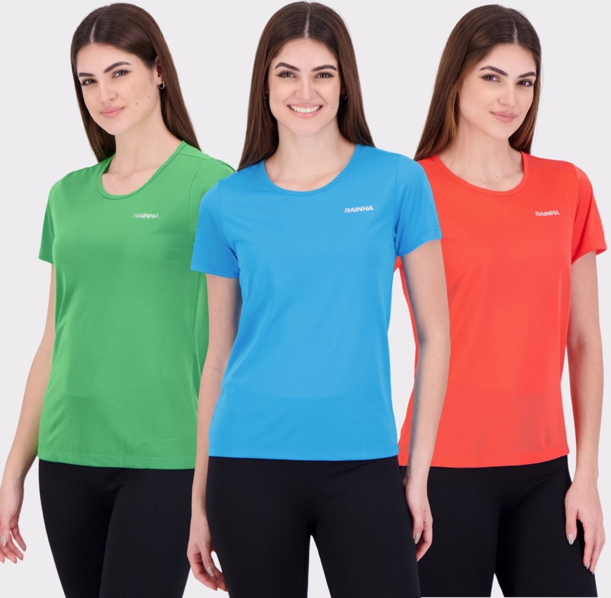 Kit 3 Camisetas Rainha Feminina e Verde e Vermelha