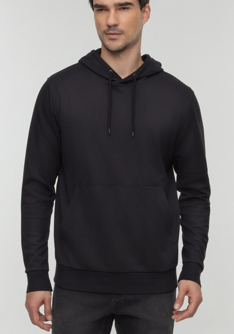 Imagem principal Blusão Com Bolsos E Capuz Regulável Em Malha Premium Hangar 33 bege Hangar 33 bege