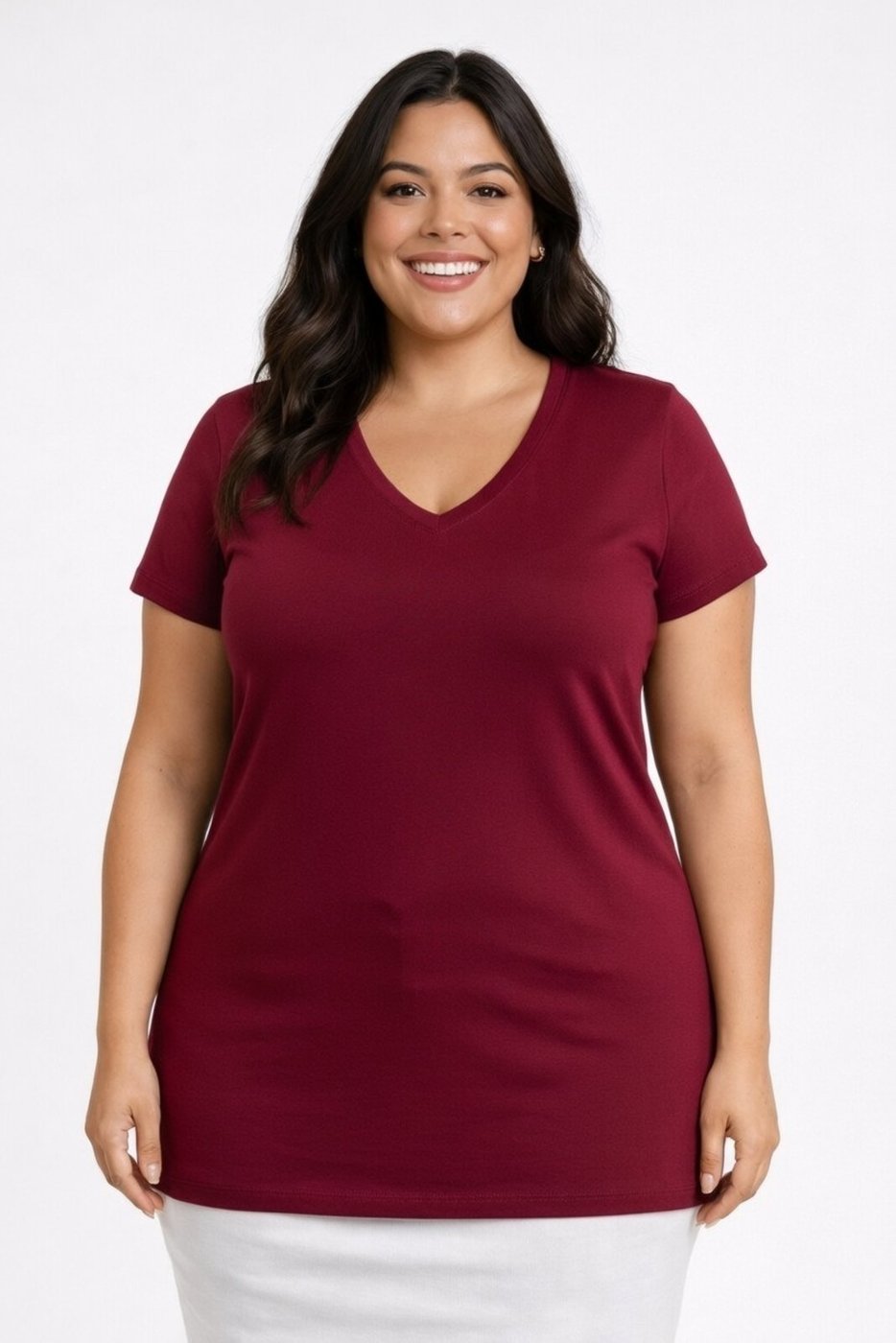 Imagem principal Camisa Baby Look D Bell Outlet Fashion Plus Size vinho D BELL OUTLET FASHION vinho