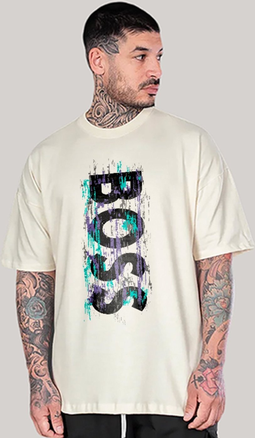 Imagem principal Camiseta Oversized Boss Design Tipográfico Street Off White ousy off-white white ousy off-white white