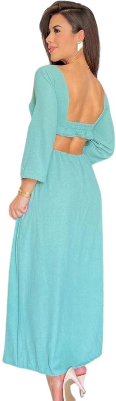 Vestido Chanty Midi Manga 3/4 Viscose