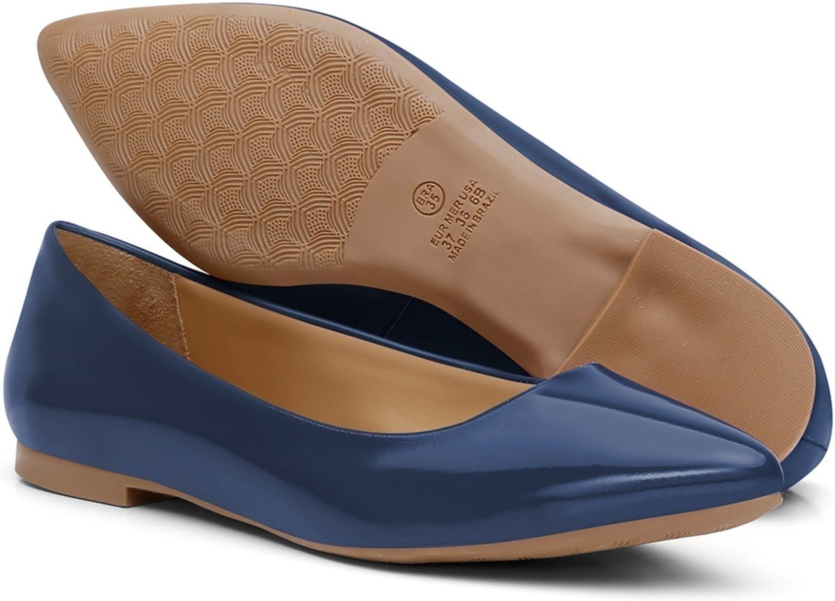 Sapatilha casual bico fino Nine4 Casual Comfort Marinho Verniz