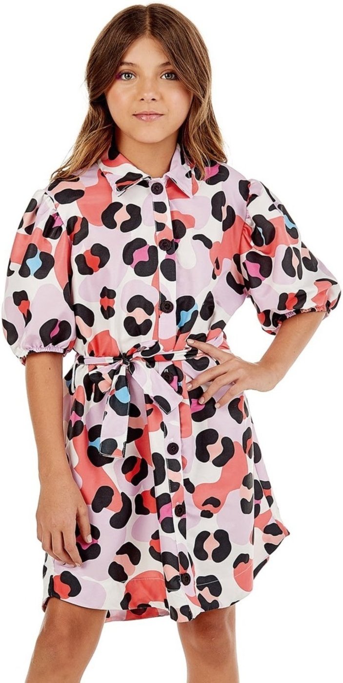 Infantil - Vestido Chemise Manga Bufant Rosa Mylu 10 Unico