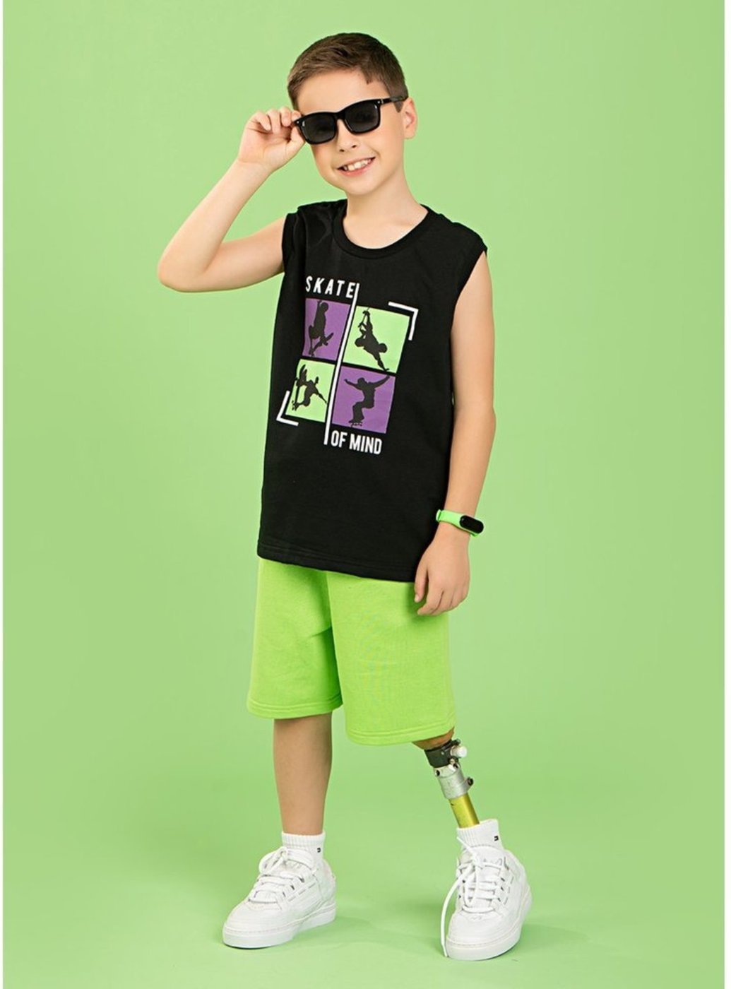 Imagem principal Infantil - Conjunto Verão Menino regata E Bermuda skate Molekada preto Molekada preto