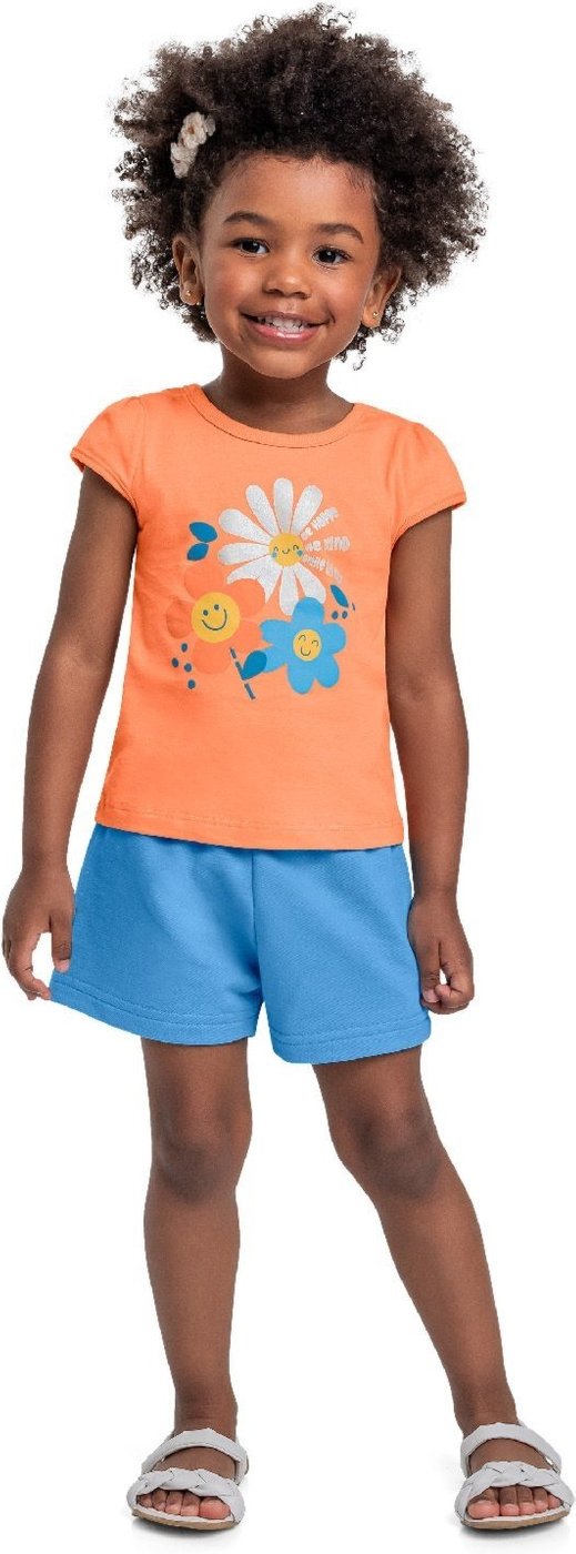 Imagem principal Infantil - Conjunto Blusa Florezinhas e Short Bee Loop laranja Bee Loop laranja