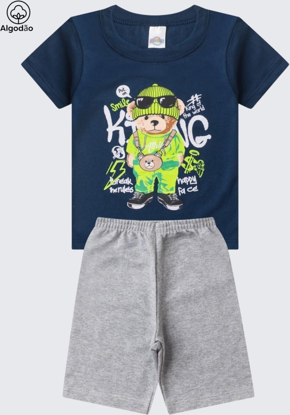 Imagem principal Infantil - Conjunto Masculino Meia Malha/Moletinho Urso ROSA AZUL KIDS azul marinho ROSA AZUL KIDS azul marinho