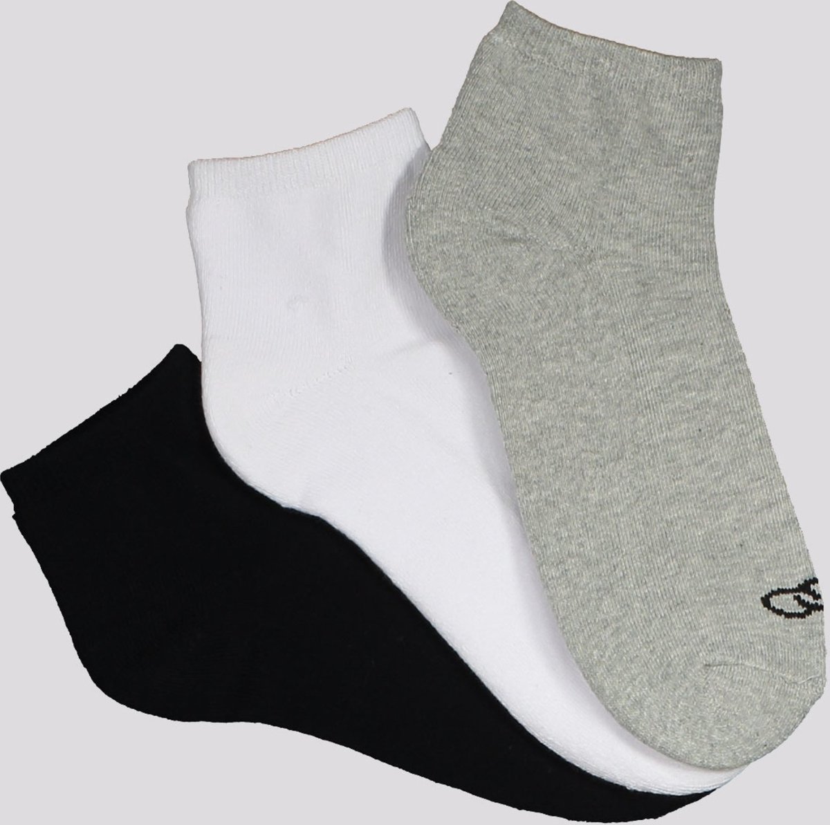 Kit Meia Olympikus Tripack Cano Curto Branca, Cinza e Preta