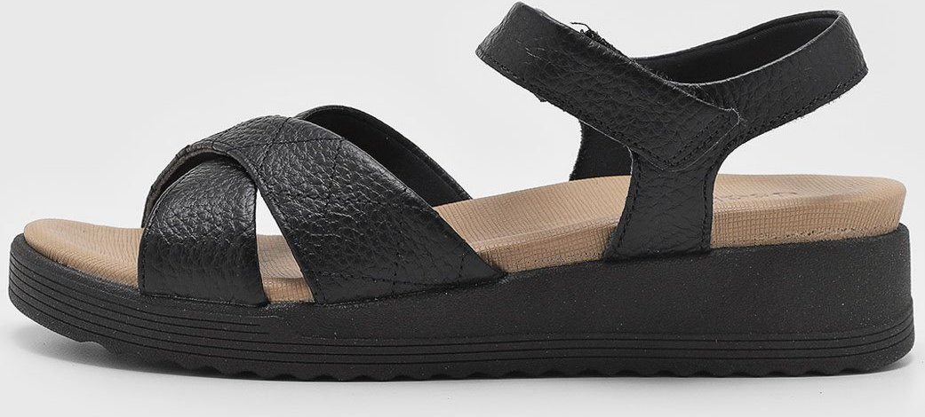 Imagem principal Sandália Feminina Usaflex Tiras Cruzadas Preta preto Usaflex preto