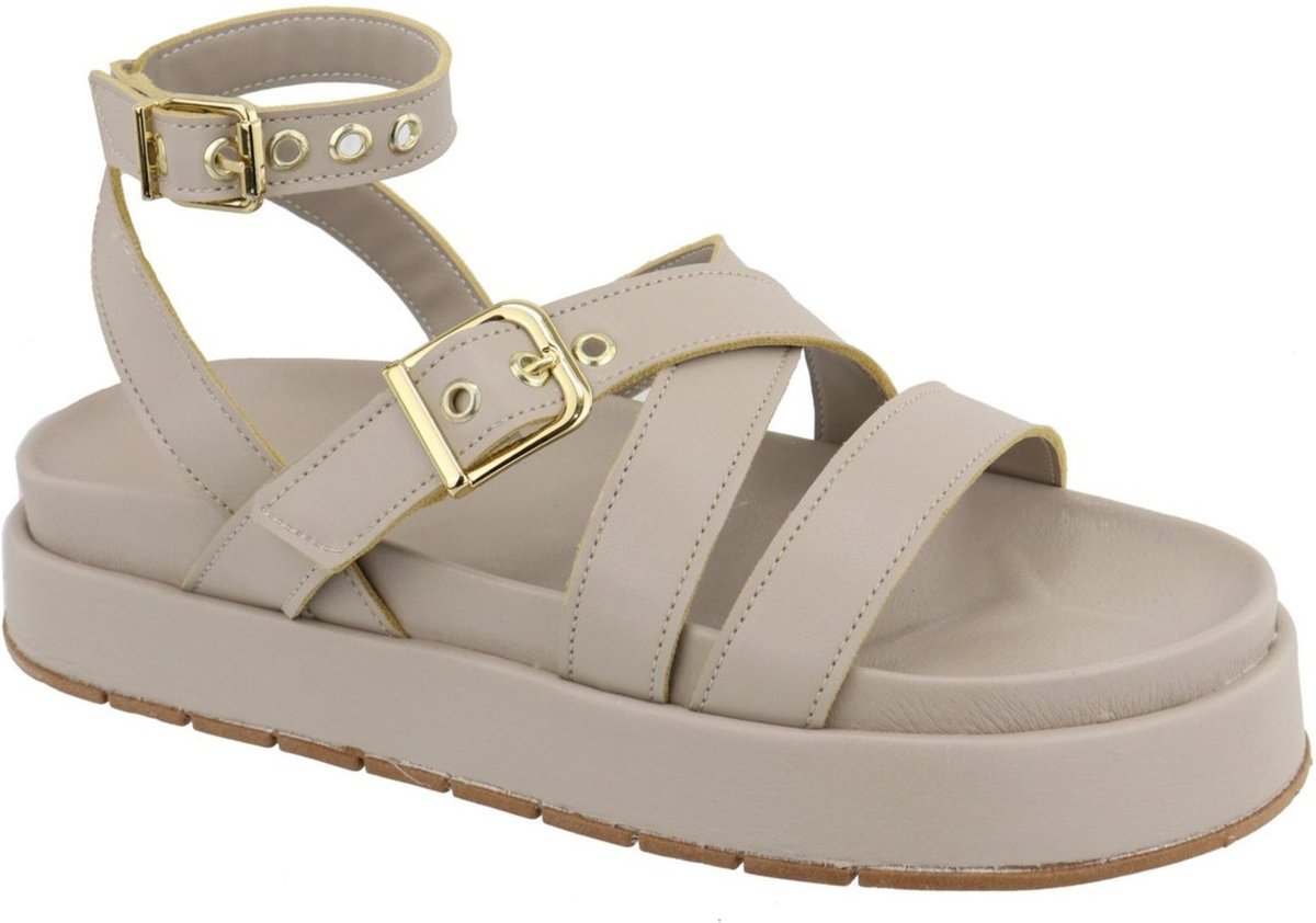 Imagem principal Sandalia Papete Flatform Feminina Tiras Off White Sola Alta TELLINI STORE off-white white TELLINI STORE off-white white