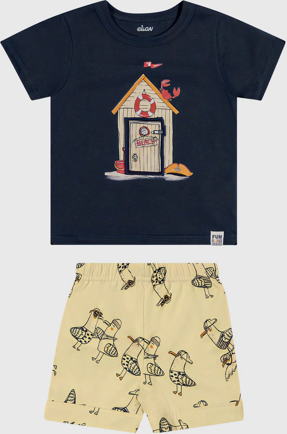 Imagem principal Conjunto 2pçs Manga Curta Elian Camiseta E Bermuda Azul-Marinho azul marinho Elian azul marinho