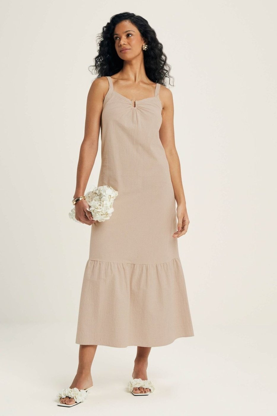 Vestido Feminino Midi Fio Tinto Marialícia