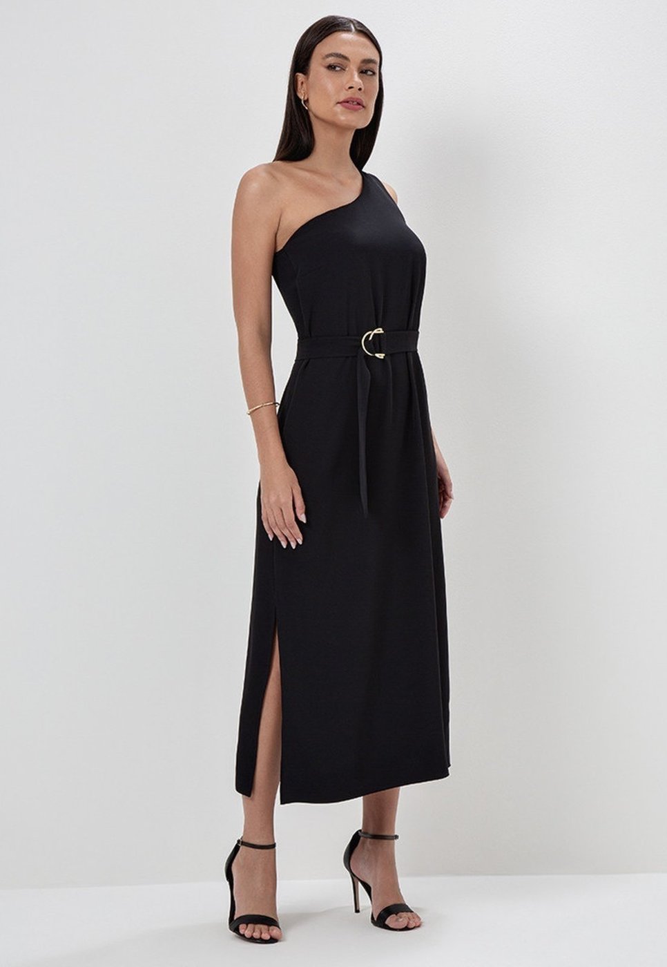 Vestido Maxi Longuete de Alfaiataria Texturizada Rosicler