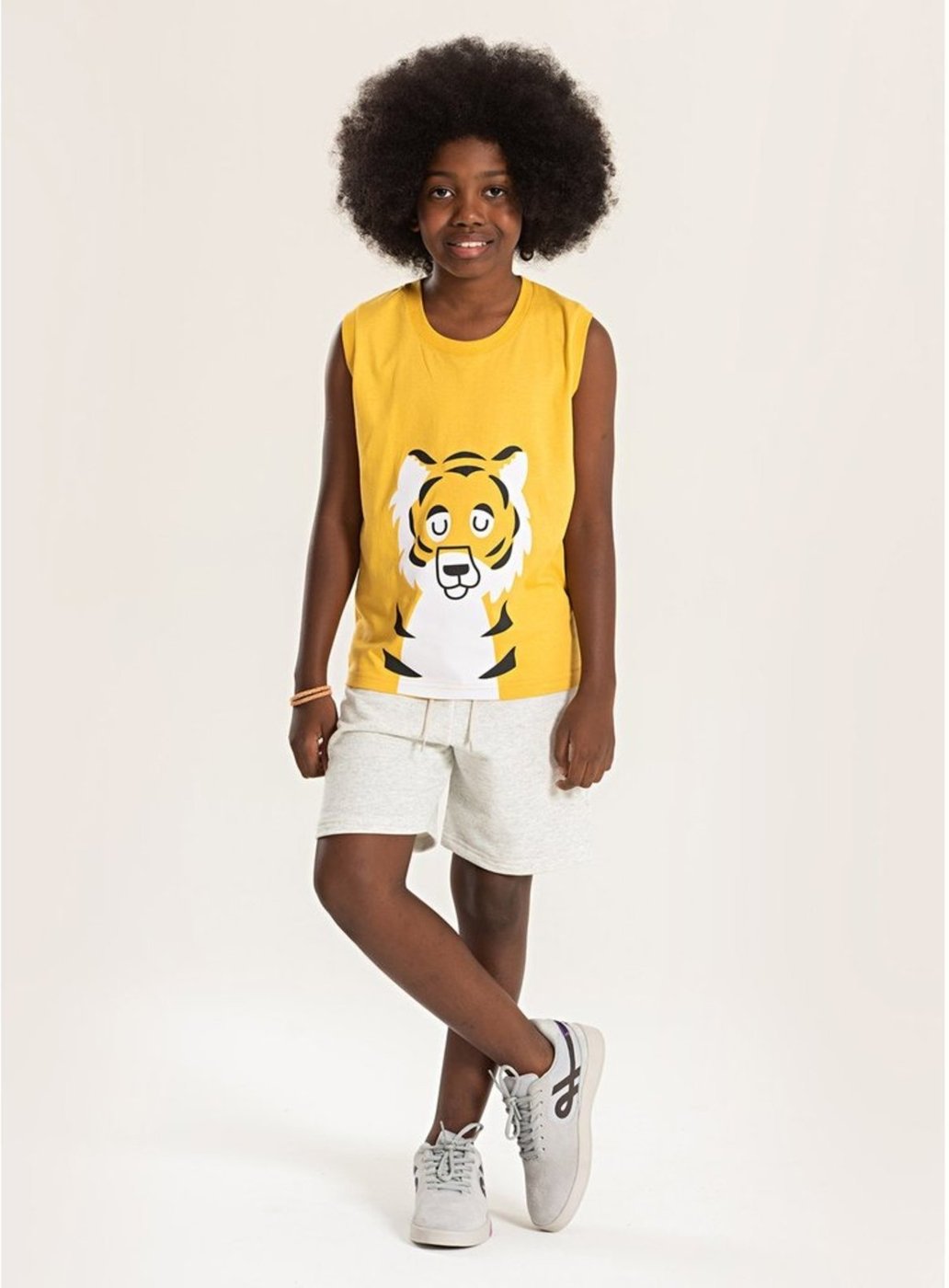 Imagem principal Infantil - Conjunto Molekada Verão Menino Regata e Bermuda Tigre laranja Molekada laranja