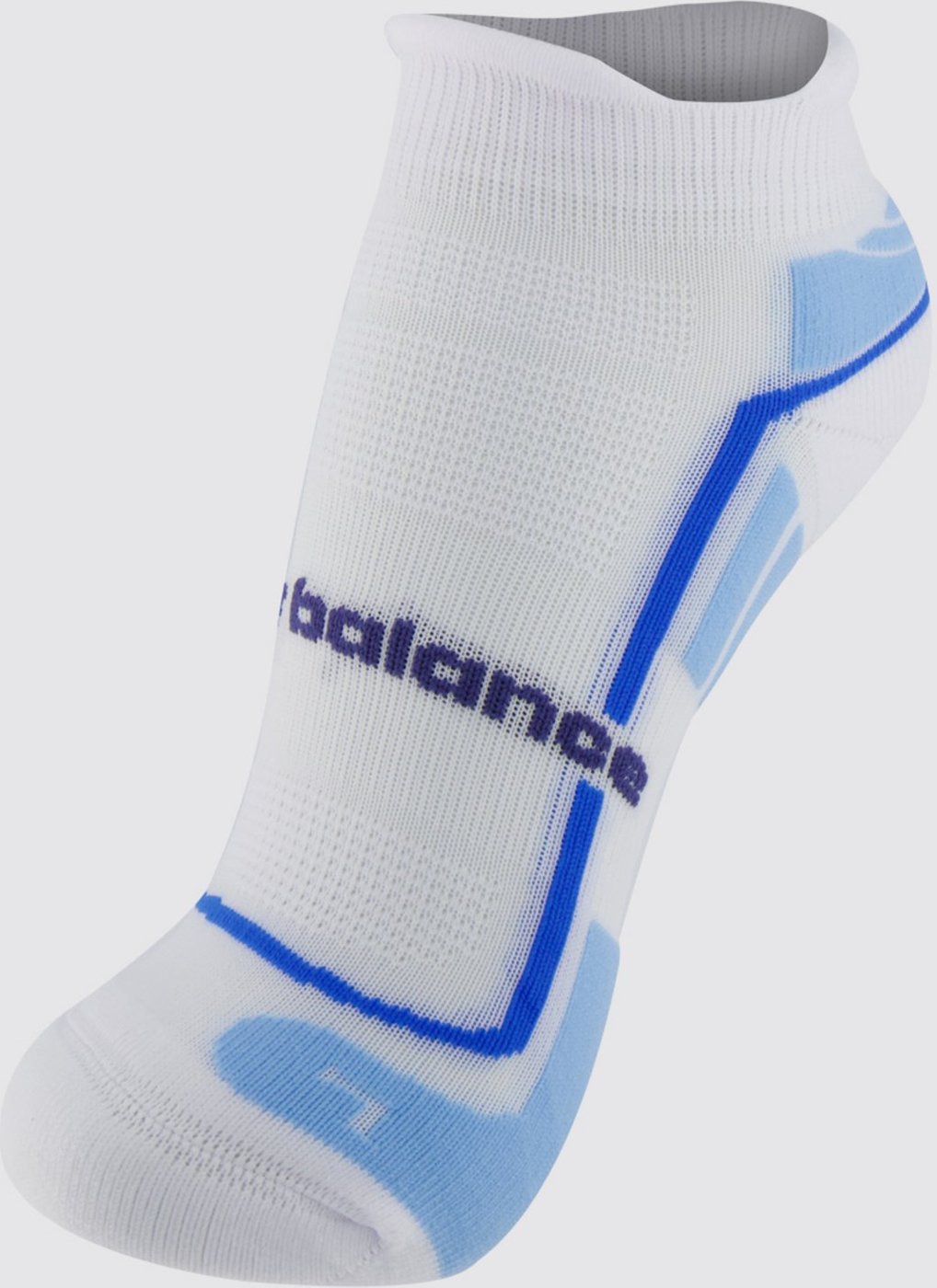 Meia New Balance Cano Invisível Feminina Branca e Azul