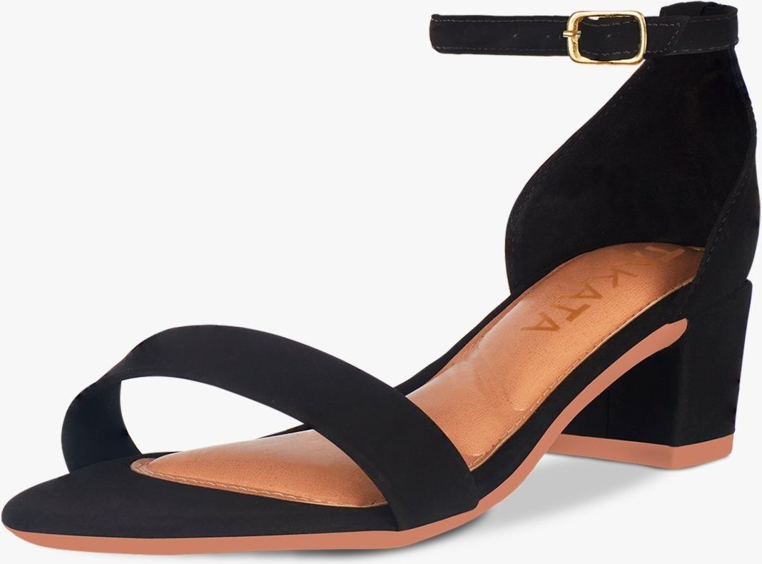 Sandália Feminina Salto Grosso Quadrado Bloco Confort Festa Nobuck