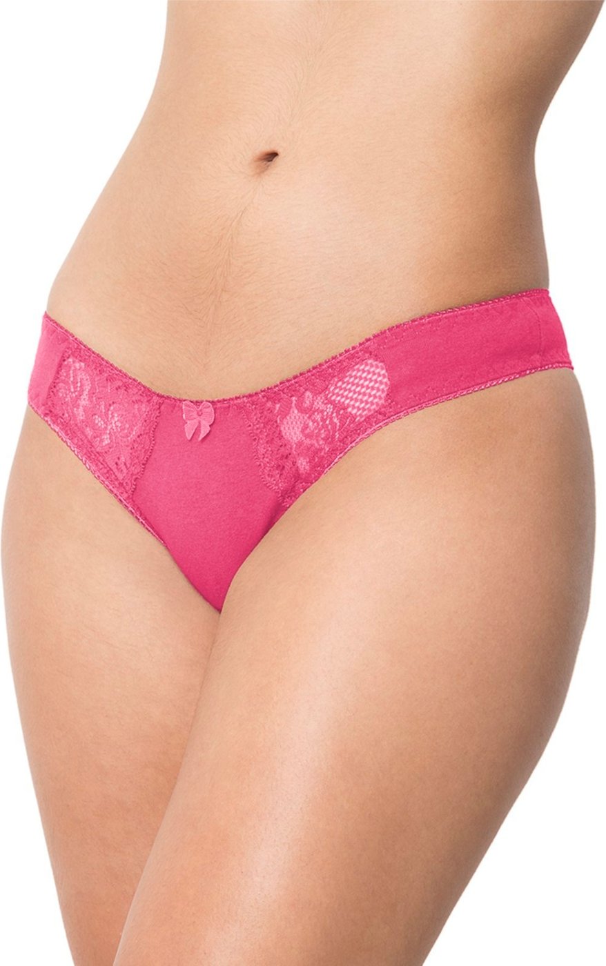 Imagem principal Tanga de Cotton Gabi Lingerie Calcinha Algodão Moda Íntima com Detalhes Rendados Magenta rosa magenta Gabi Lingerie rosa magenta