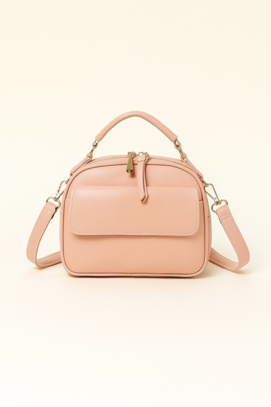 Bolsa Média Transversal D Bell Outlet Texturizada Quase Salmão