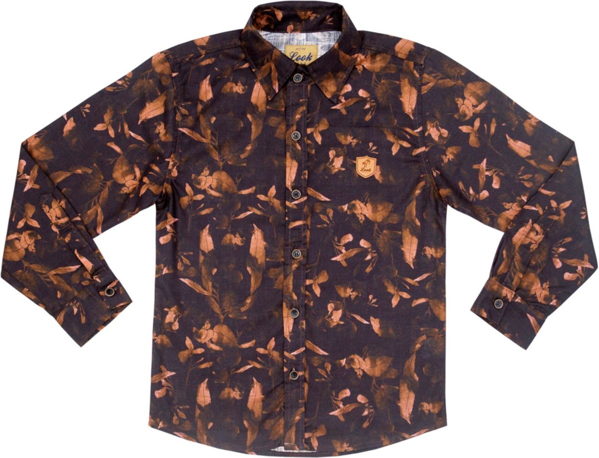 Imagem principal Infantil - Camisa Juvenil Look Jeans Manga Longa Floral preto Look Jeans preto