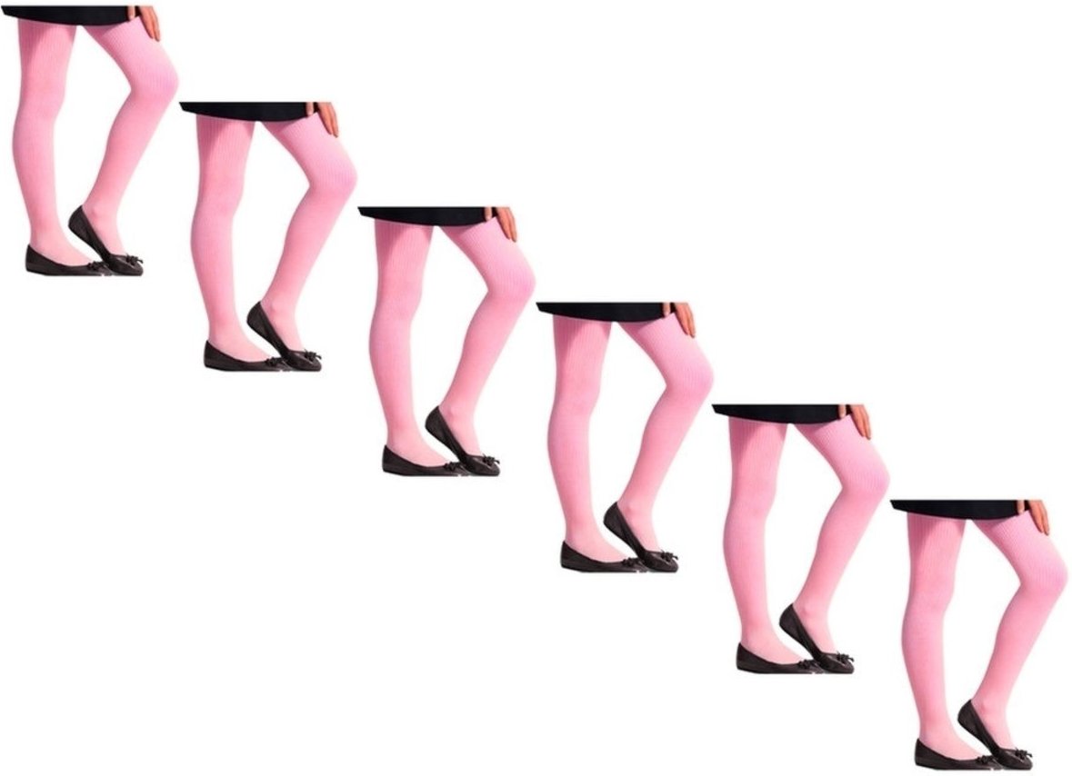 Kit com 6 Meias Calças Fio 70 Canelada Selene