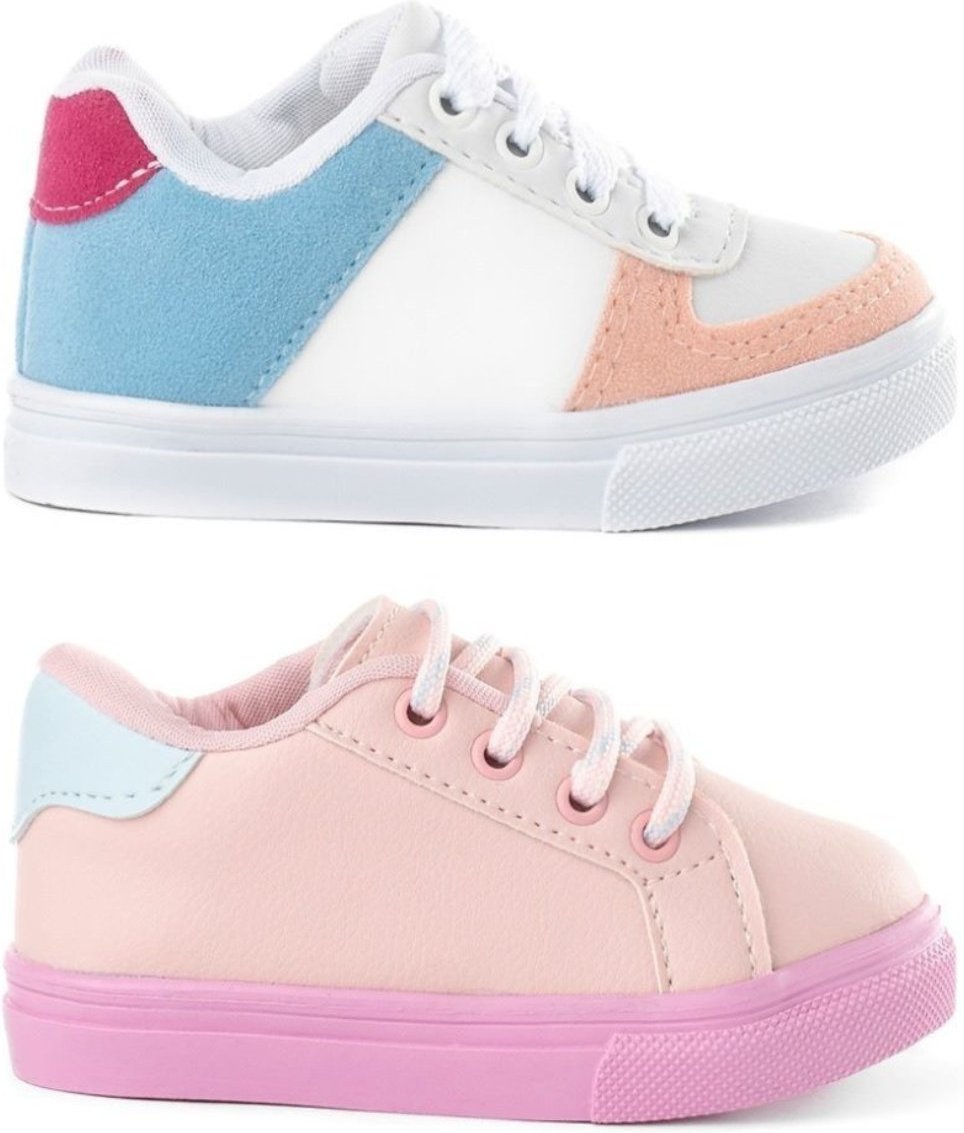 Imagem principal Infantil - Combo 2 Pares Tenis Feminino Funfy Escolar 3061A Menina rosa Funfy rosa