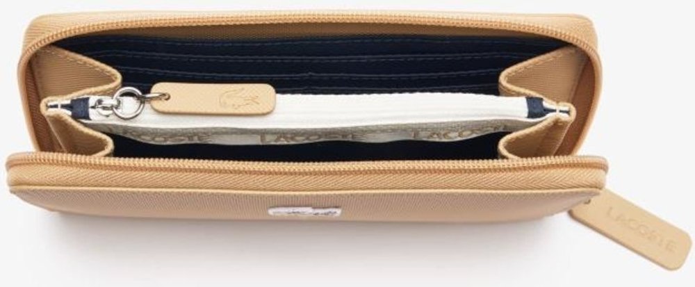 Imagem principal Lacoste Carteira Feminina L1212 Com Zíper Para 12 Cartões Lacoste bege