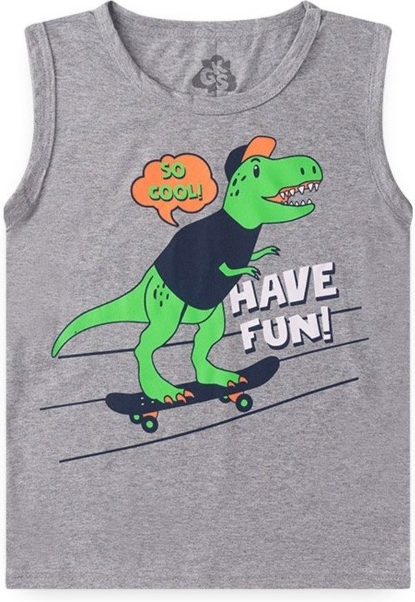 Imagem principal Infantil - Conjunto de Verão para Menino Regata Dino e Camiseta GKS cinza GKS cinza