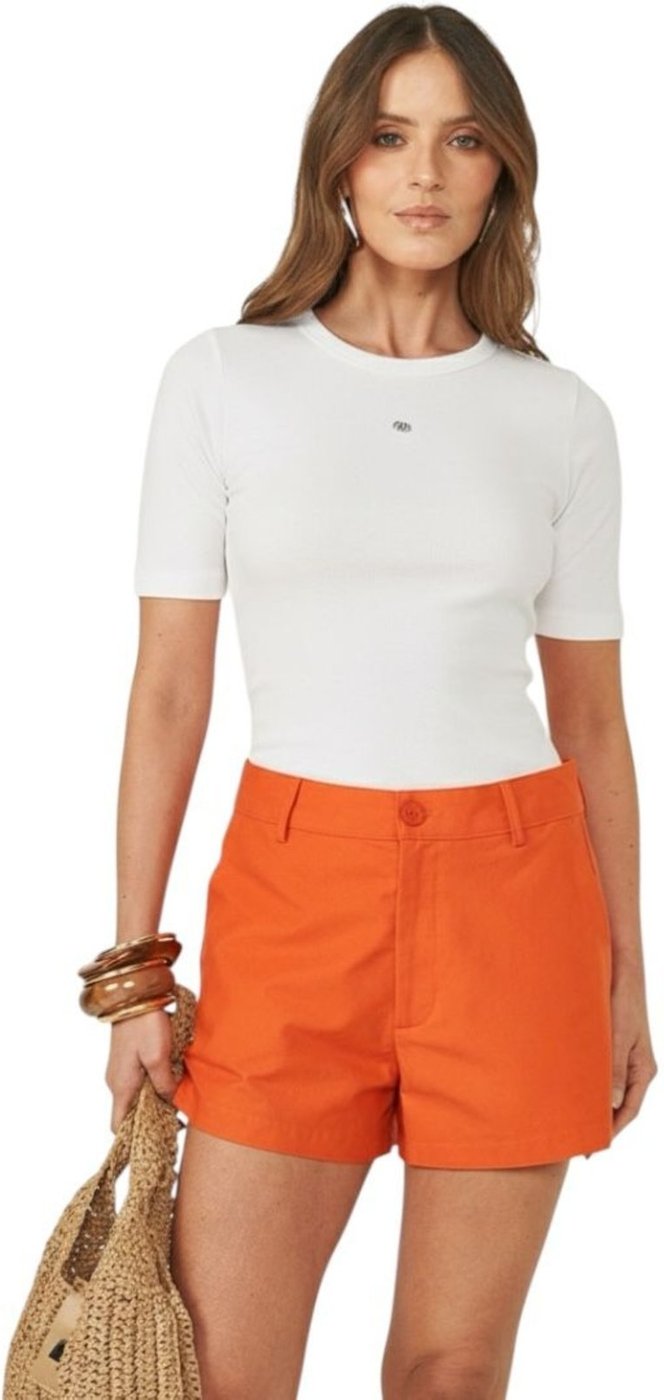 Imagem principal Blusa Slim Canelada Com Logo Colcci Off Shell branco Colcci branco