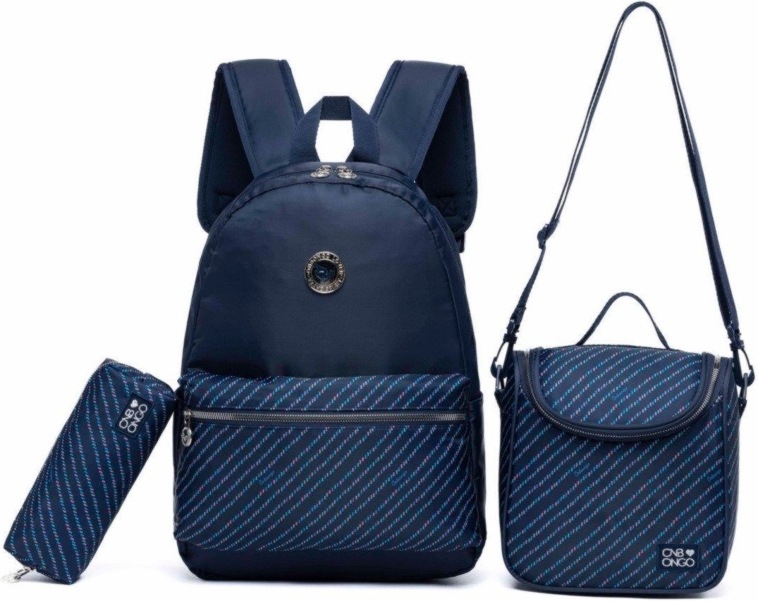 Kit Mochila De Costas Onbongo Escolar Notebook Lancheira Térmica