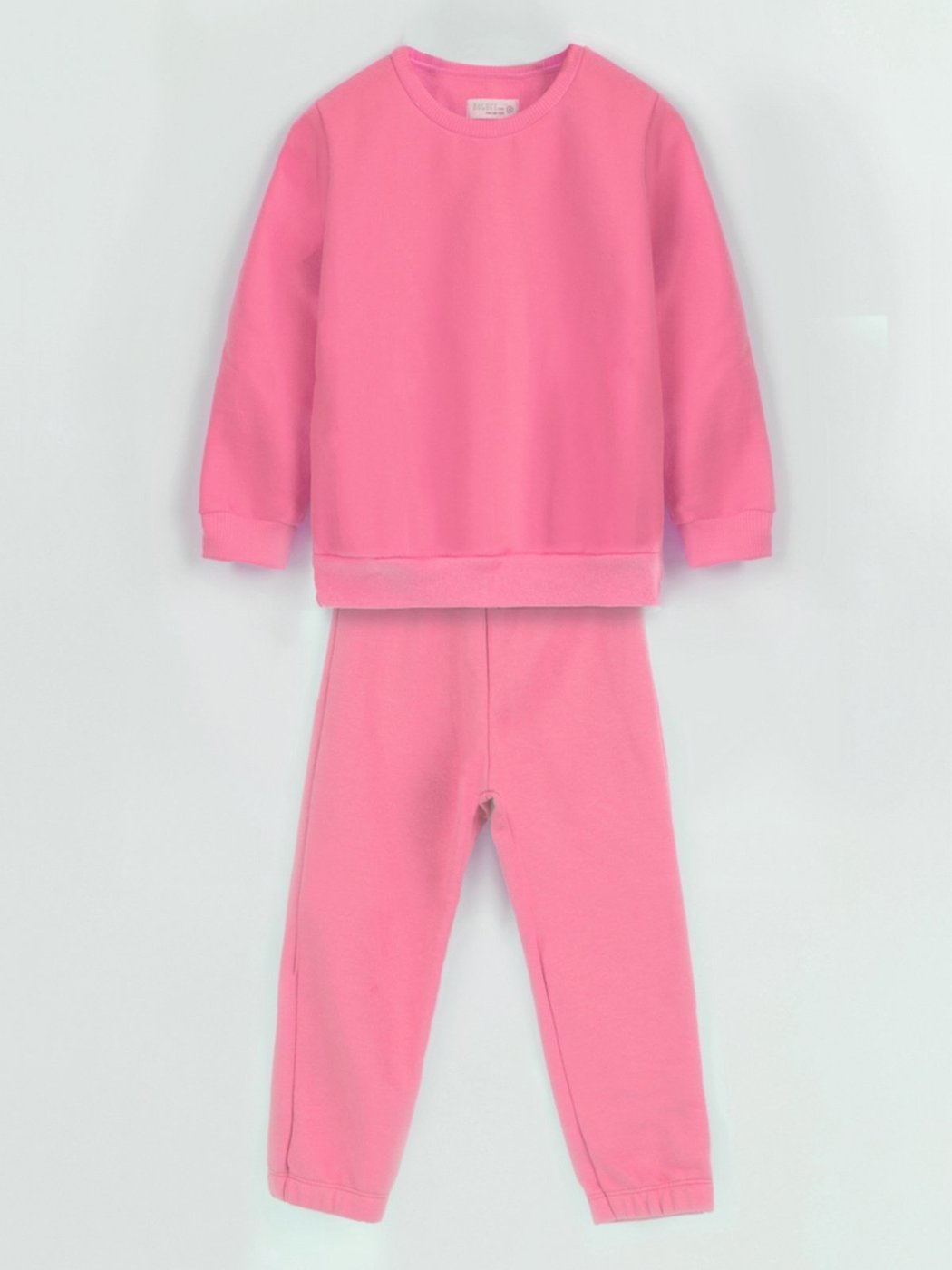 Imagem principal Infantil - Conjunto Bugbee Menina Liso Blusa Manga Comprida Gola Redonda Calça Moletom Felpado Claro Rosy rosa Bugbee rosa