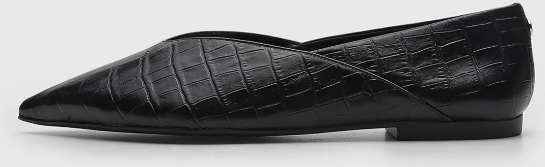 Imagem principal Sapatilha Feminina Jorge Bischoff Bico Fino Textura Croco Preta preto Jorge Bischoff preto