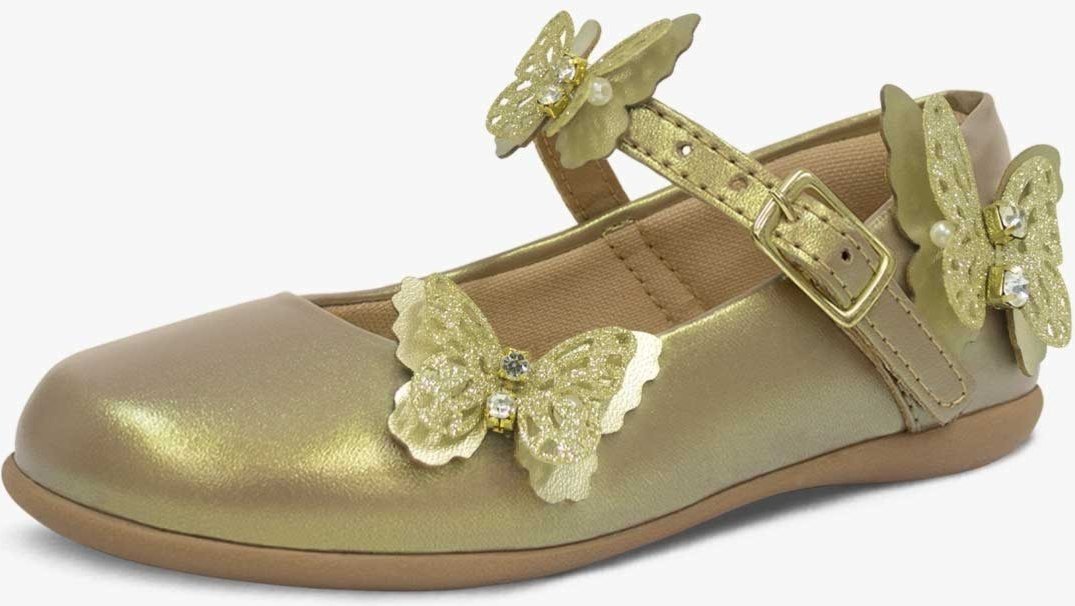 Imagem principal Infantil - Sapatilha Pópidi Jardim Encantado Borboletas Ouro dourado Pópidí dourado