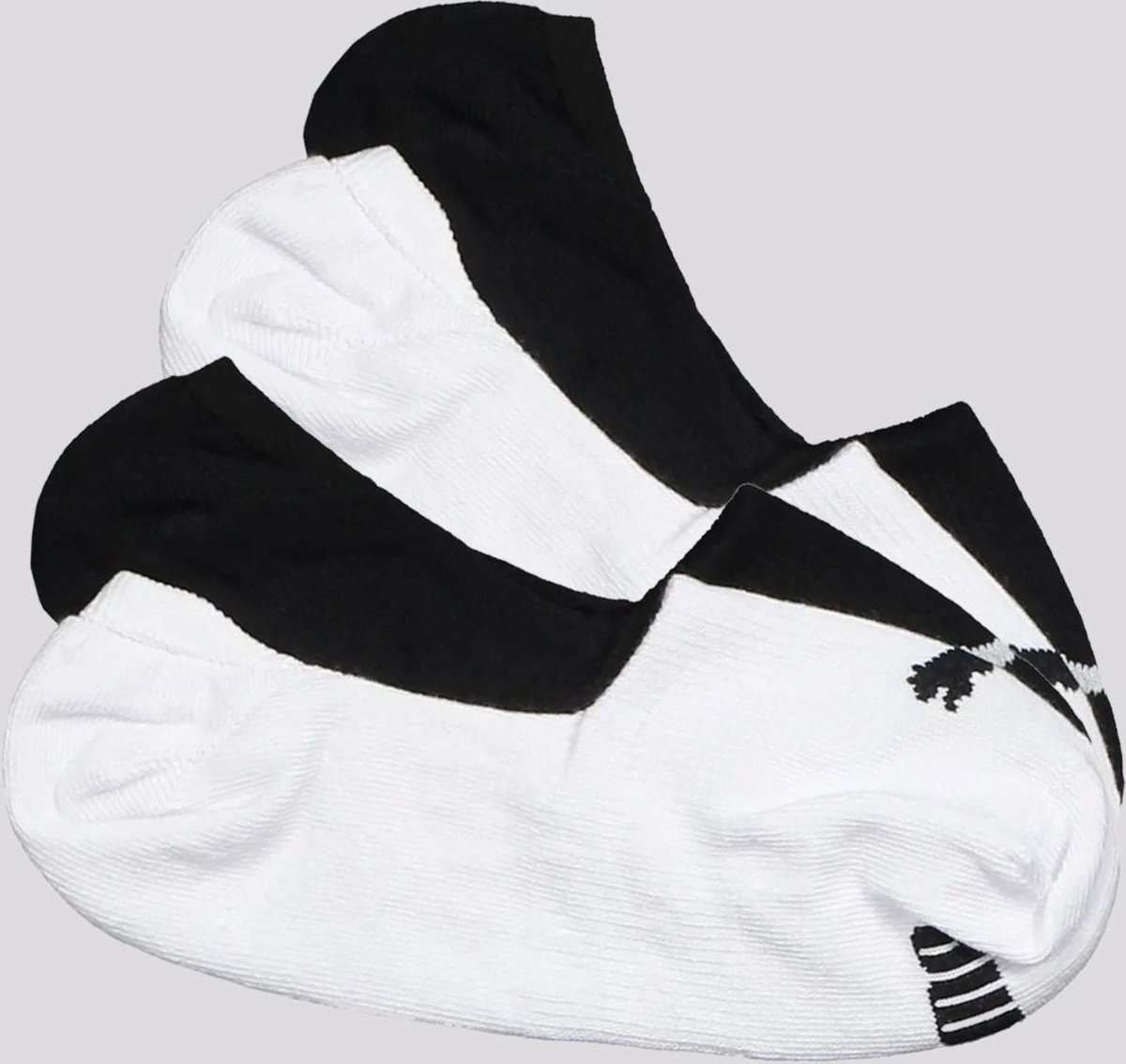 Kit Meia Puma Invisível 4 Pares Feminina Branca e Preta
