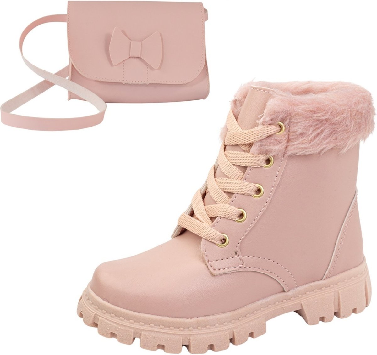 Infantil - Kit Coturno Feminino E Bolsa Feminina Estilosa