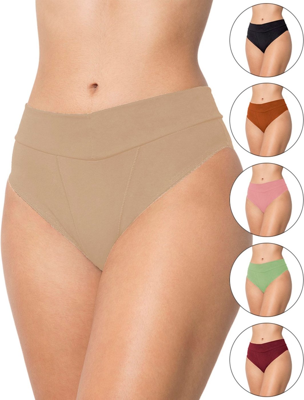 Imagem principal Kit 10 Calcinhas de Cotton Gabi Lingerie Moda Íntima Reforçada Algodão Cós Calça Feminina multicolorido Gabi Lingerie multicolorido